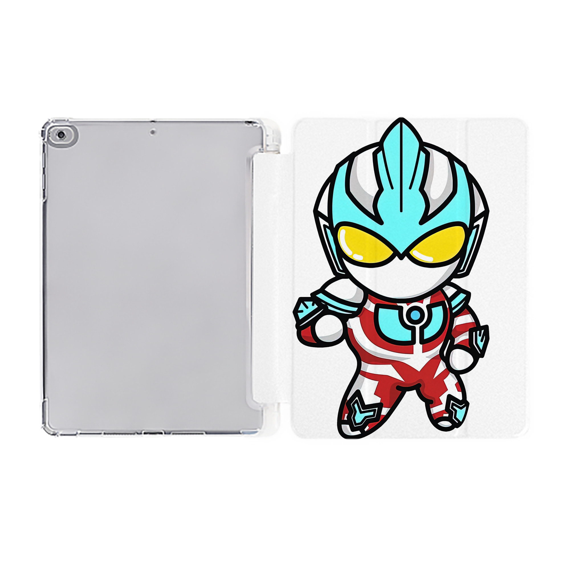 （画像用） ウルトラマン Ultraman IPad ケース ペン収納付き 三つ折りスタンド PUレザー×シリコン 対応機種9.5/10.5/10.9インチ